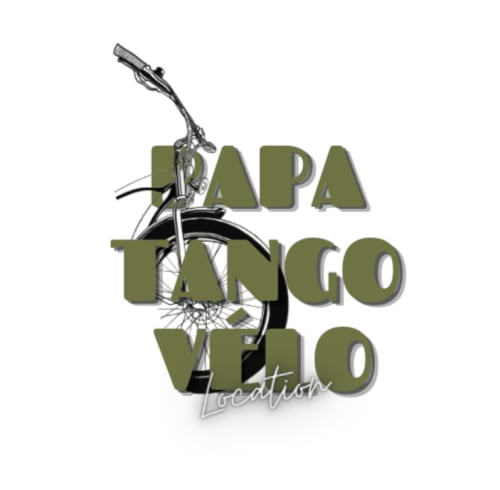 Logo Papa Tango Velo de la Maison d'Hôtes La Chabanaise au Marais Poitevin, avec vélo vintage