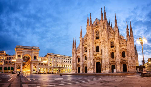 Milan Cathedral at dusk, near Navigli Affittacamere BnB in Rozzano