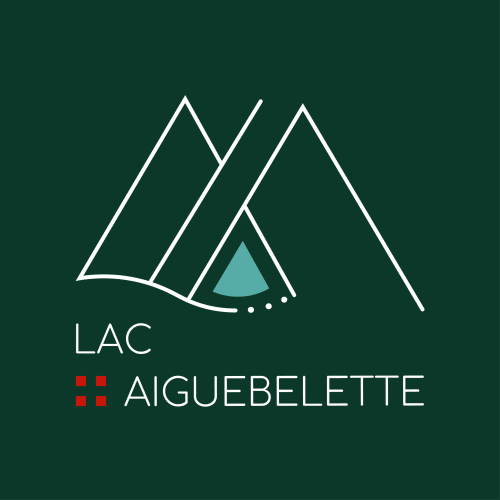Logo Lac Aiguebelte avec montagnes et eau - Gîte La Bageatière, Lépin-le-Lac