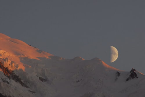 Mountain view with moon