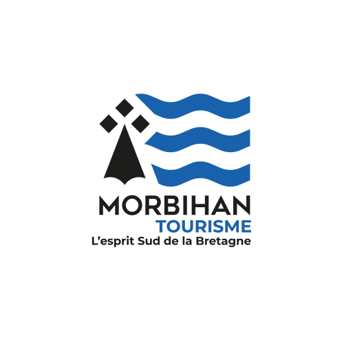 Logo de Morbihan Tourisme - L'esprit Sud de la Bretagne, représentant l'identité bretonne avec hermine et vagues bleues.