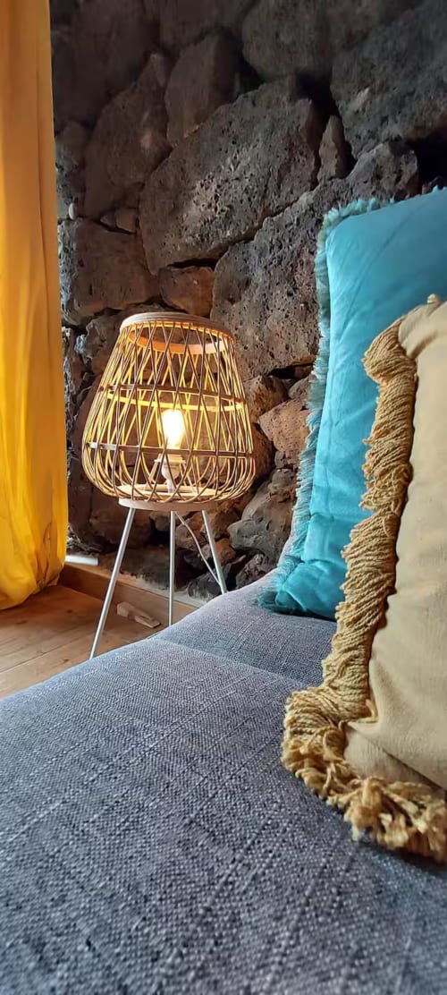 Bedside lamp with pillows | Escape to Tranquility at Ti Chôa - Anexo (Palheiro)