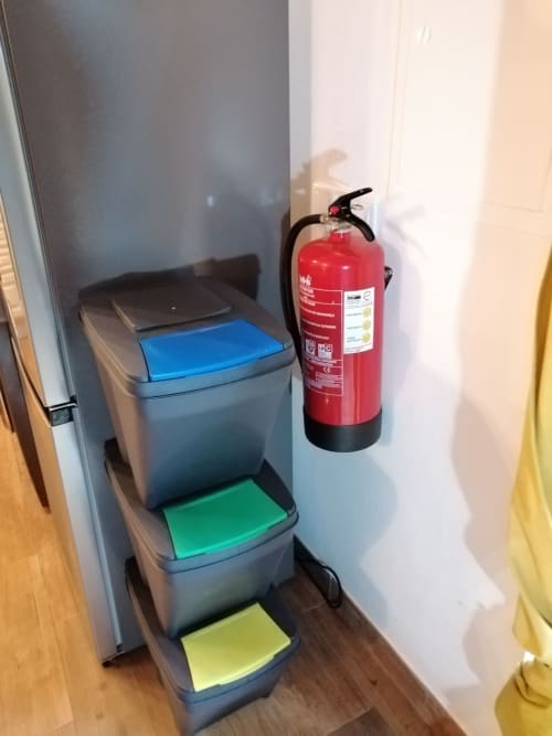 Garbage section with fire extinguisher | Escape to Tranquility at Ti Chôa - Anexo (Palheiro)