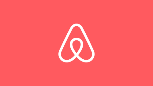 Logo Airbnb su sfondo corallo - Hotel Pellicceria Superior a Genova