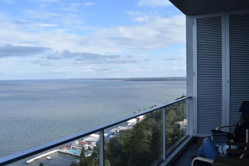 Balcony with sea view | Unwind in Our Stunning Apartment with Breathtaking Sea Views