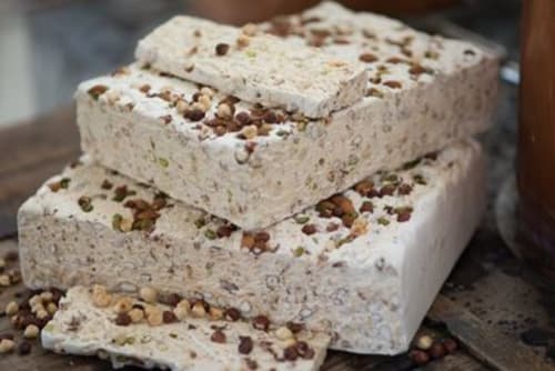 Homemade nougat with nuts at La Maison D'ambrine, a charming bed and breakfast in Chamaret, France