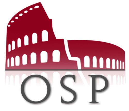 Logo OSP con silhouette del Colosseo per l'hotel Noemi Holiday House ad Agnone Bagni, Italia