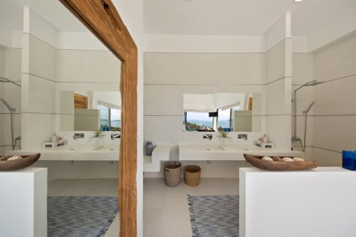 Bathroom with amenities | Experience Breathtaking Sea Views at Villa Indigo