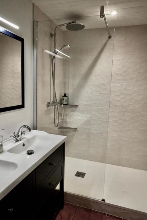 Shower area and sink | Immerse Yourself in Serenity at The Pine Grove Setting