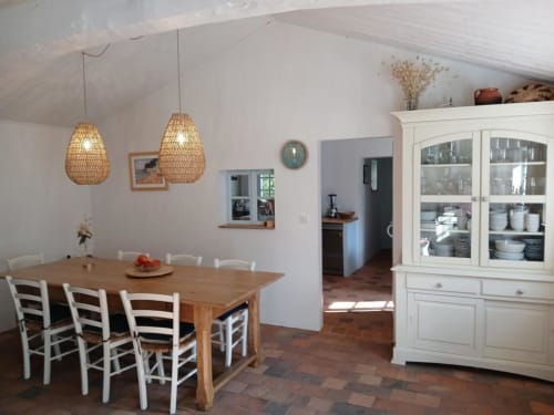 Kitchen, cabinet, and dining area | Immerse Yourself in Serenity at The Pine Grove Setting
