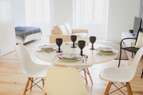 Living area, dining table and bed | Relax and Unwind at Loving Chiado 2 – Your Perfect Lisbon Stay