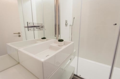 Bathroom with shower area | Stay in Comfort at Loving Chiado 3 – A True Lisbon Retreat