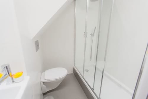 Bathroom with shower area | Enjoy Luxury and Comfort at Loving Chiado 6, Lisbon