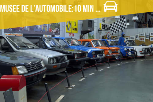 Renault cars displayed at Musée de l'Automobile near Ilot Cosy and Spa in Luçay-le-Mâle