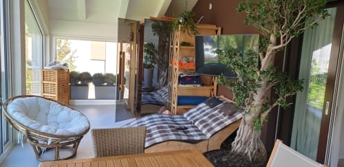 Suite lussuosa a Rio Botteniga con poltrona papasan, decorazioni naturali e terrazza privata con vista su Treviso