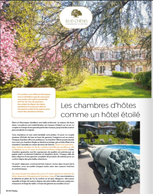chambres d'hôtes de charme reposante bocage Vendéen quiétude proche Puy du Fou Maison actuelle magazine