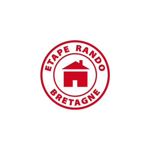 Logo Etape Rando Bretagne avec icône maison rouge du gîte CafecouetBreizh à Guipry-Messac