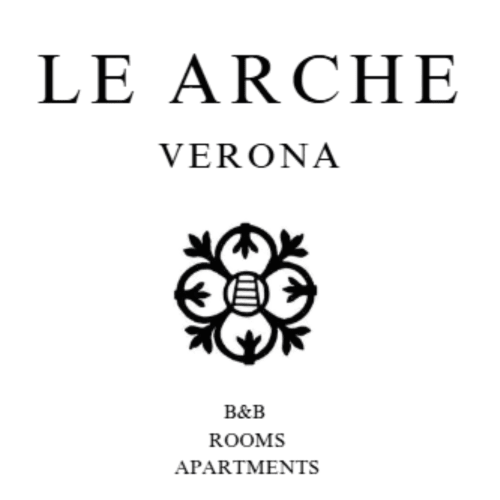 Logo Le Arche Verona B&B con elegante design floreale ornamentale, alloggi a Verona
