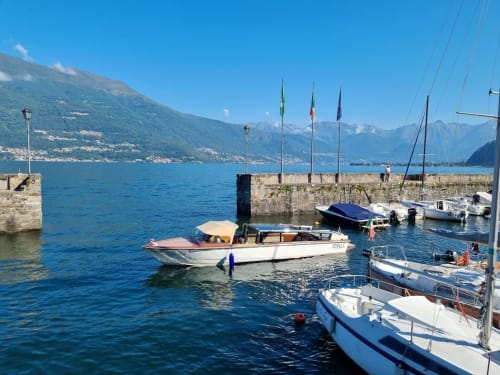 A typical Lake Como taxi boat from the Bellano marina