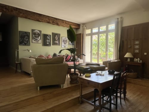 La salon, zen, espace, chaleureux