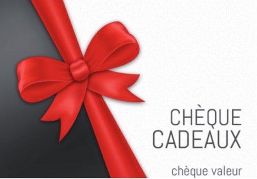 Nœud cadeau rouge avec texte 'Chèque Cadeaux' pour le gîte Domaine des Piéris à Grandcamp-Maisy