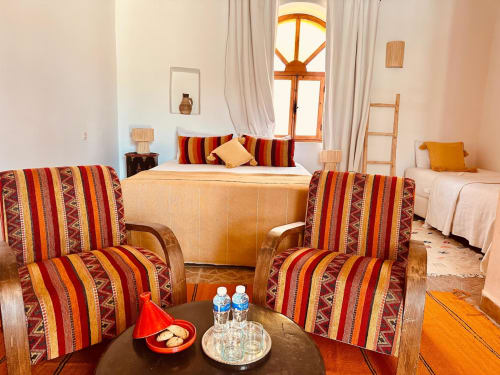 Chambre familiale ethnique de charme avec espace enfant et ambiance marocaine à Essaouira