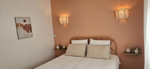 Chambre double mur terracotta – villa L'Authentique Nuits d'Audace
