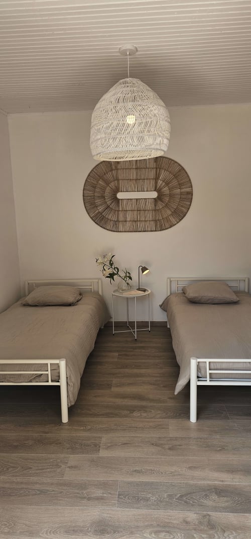 Lits doubles chambre cozy villa l'Authentique Anduze Nuits d'Audace