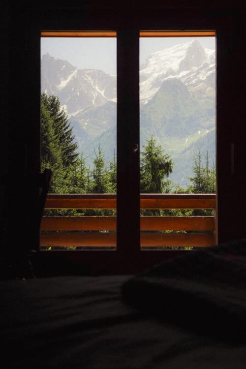Vue de la montagne depuis le lit