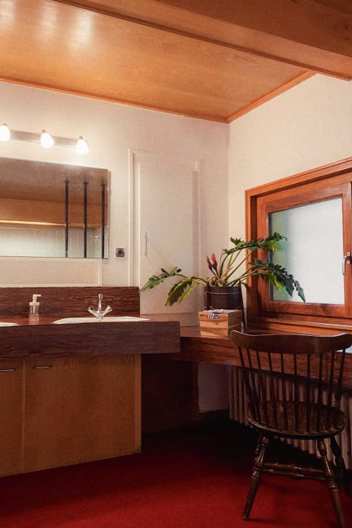 Salle de bain vintage avec double vasque sur mesure