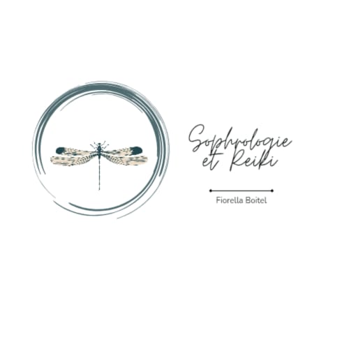 Sophyologie et Reiki logo featuring dragonfly in circle - Espace Ker Gana wellness services, Plourin
