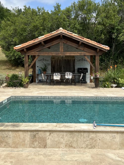 The summer house and pool. Or even a Breakfast spot
