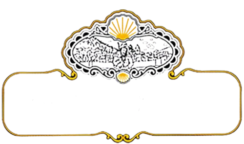 Elegante banner decorativo in oro e bianco per la Residenza San Jacopo, bed and breakfast a Spello, Italia