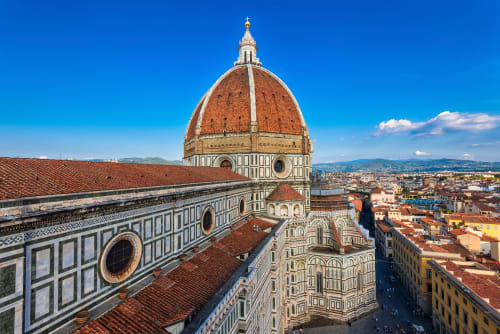 La cupola del Duomo di Firenze con vista sulla città vicino a Tenuta Alela, Figline Valdarno