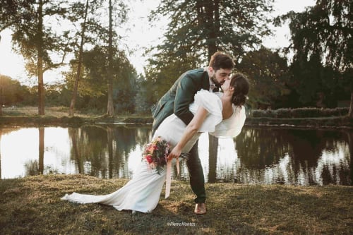 Photo mariage d'un couple au lac du Château Erigoye à Bordeaux 