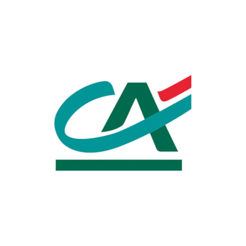 Логотип группы Crédit Agricole, клиента Château Erigoye, для семинара в Бордо.