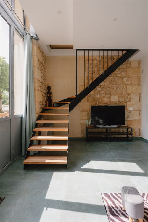 Escalier de la suite vision pour monter à la chambre double