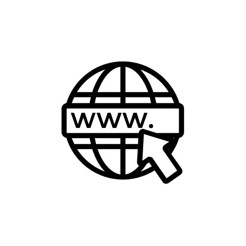 Globe icon with cursor and www address bar representing online booking for Costa Alentejana guesthouse in Zambujeira do Mar