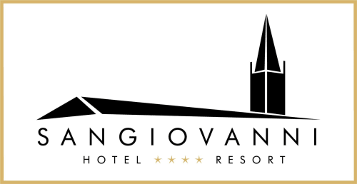 Logo del Resort Hotel San Giovanni con sagoma del campanile a Saluzzo, Italia - hotel resort di lusso 4 stelle