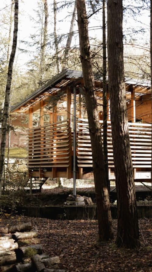 Stilt lodge with private hot tub in the Vosges forest