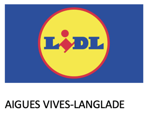LIDL supermarket logo for Aigues Vives-Langlade near La Conciergerie De Franck, Boissieres