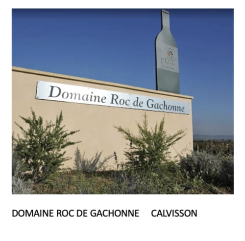 Domaine Roc de Gachonne wine sign in Calvisson near La Conciergerie De Franck, Boissières