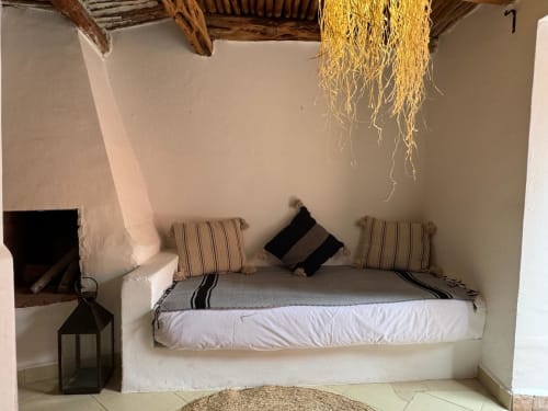 Lounge area in a traditional beldi-style room of a riad