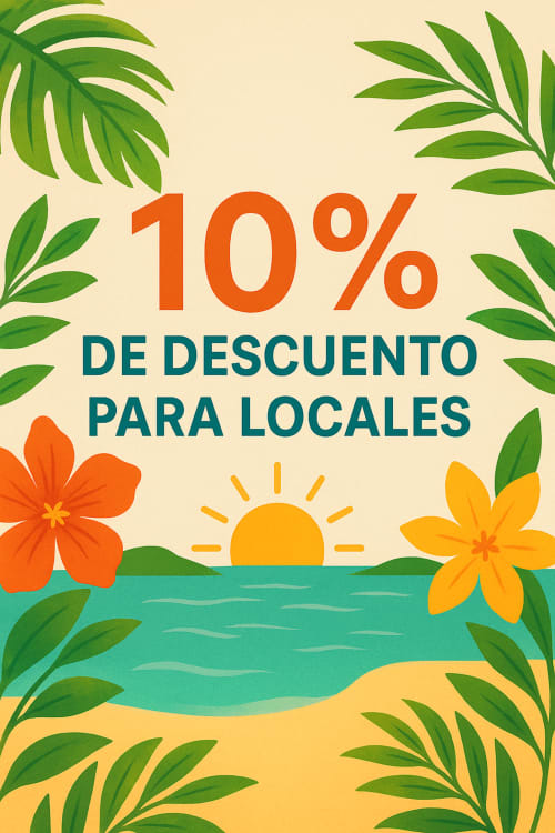 Descuento del 10% para locales en el hostal Cayuco Maya de Bacalar con diseño de playa tropical