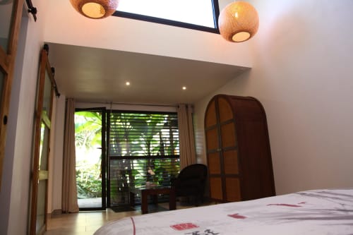 Vue du lit chambre aux Bananiers