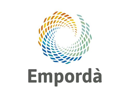 Logo Empordà con diseño geométrico colorido del alojamiento Can Gat Vell en Girona, Cataluña