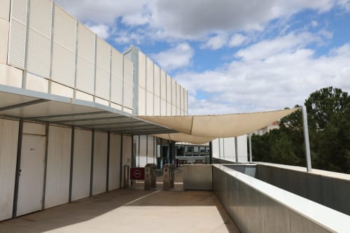 CTH Granada rooftop terrace with shaded seating area and panoramic views in Armilla, Spain