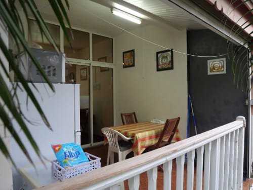 Studio apartment dining area with equipped kitchen at Studio Face Marina, Saint-François, Guadeloupe