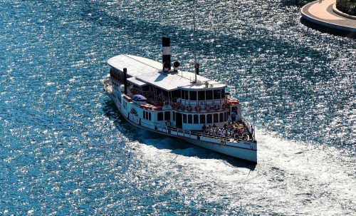 Ferry in Campione del Garda, Lake Garda