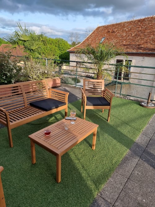 terrasse, chambre triple, vue campagne, vue ville, salon de jardin